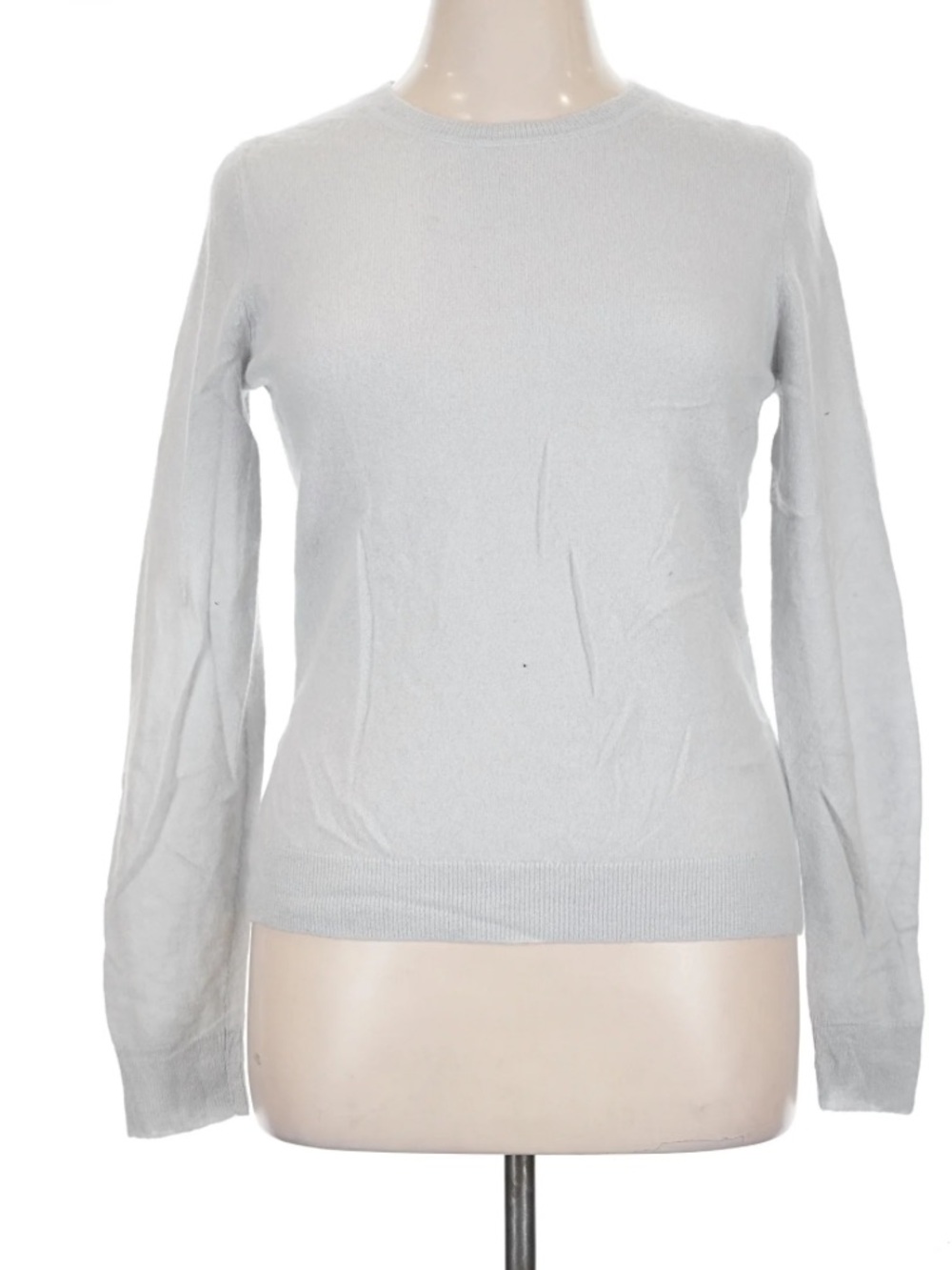 Tahari 100% 2-Ply Cashmere Crew Sweater Light Gray Size XL